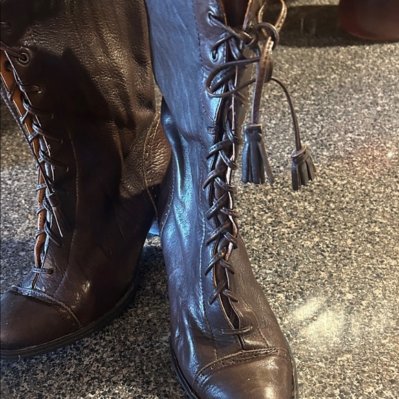 Born Brown Leather Lace-Up Boots - Picture 2 of 10